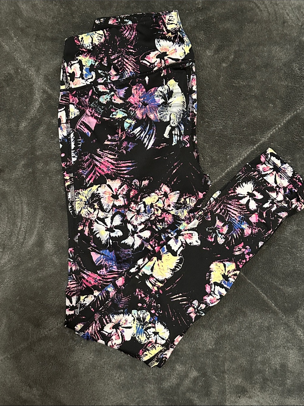 Material Girl Black Floral Print Active Leggings